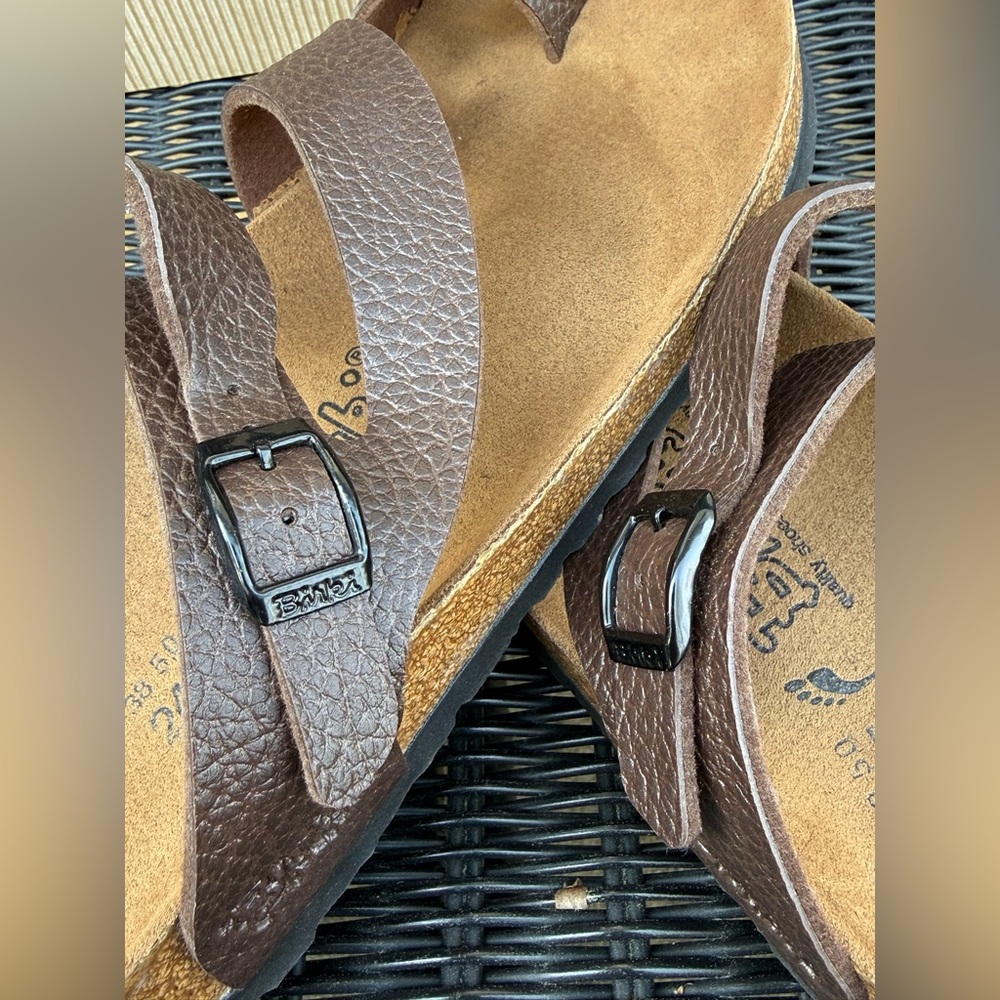 Birki’s by Birkenstocks Fuji Birko-flor pebble grain brown natural cork size 7 - Picture 8 of 10